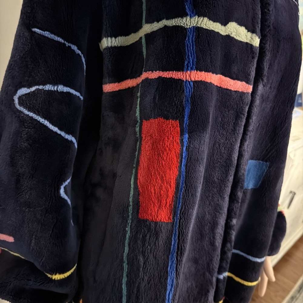Zuki Saks Fifth Avenue Sheared Beaver Fur Jacket with Abstract Design Size XL - Picture 12 of 16